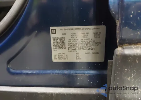 2019 Chevrolet Equinox Lt from USA, damaged, VIN 2GNAXUEV7K6165654